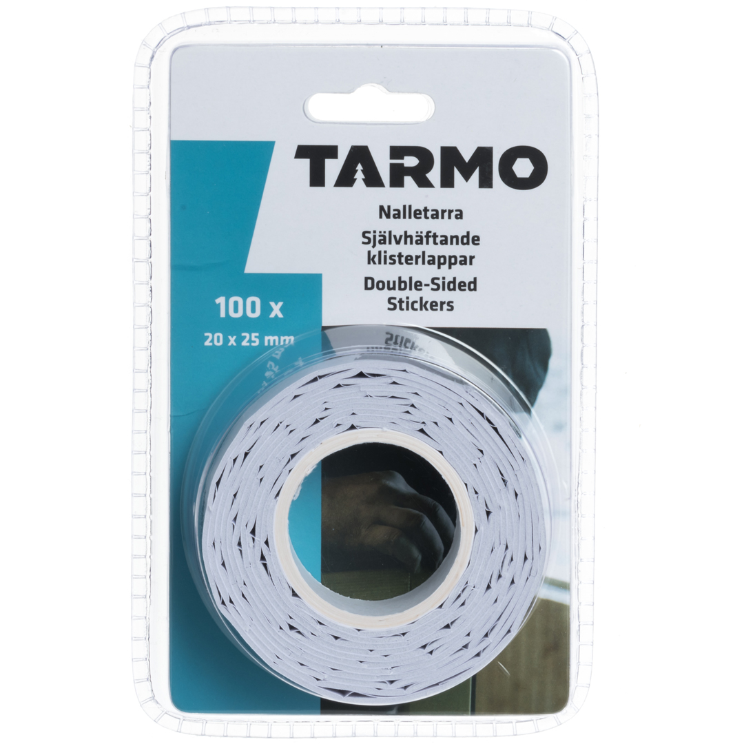 Tarmo dobbelsidig tape puter 100 pakning