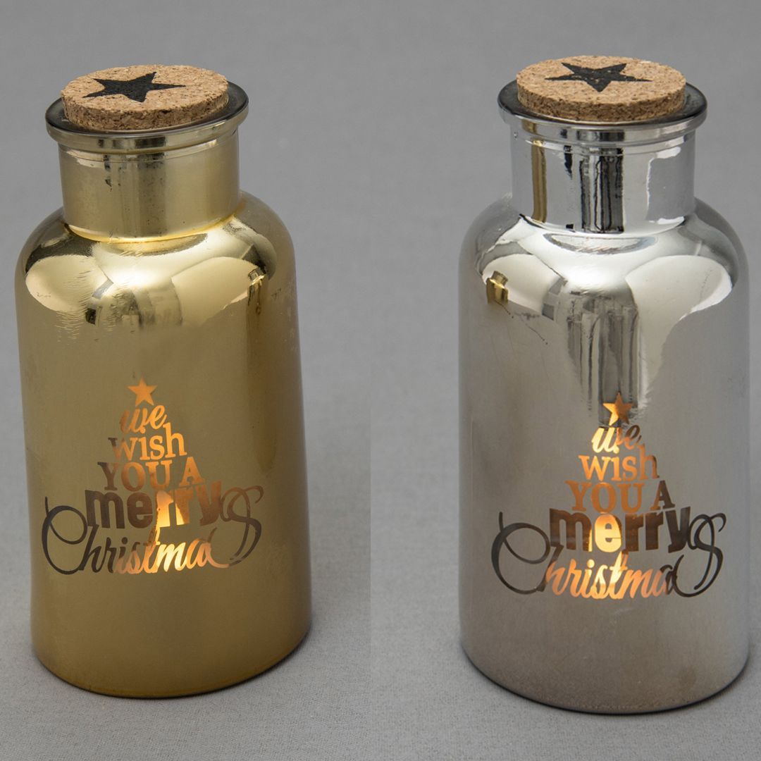 Flaske med tekst og led lys - Bilde 2