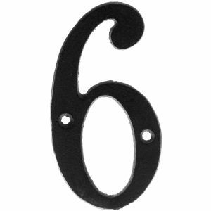 Tarmo husnummer i støpejern nr 6