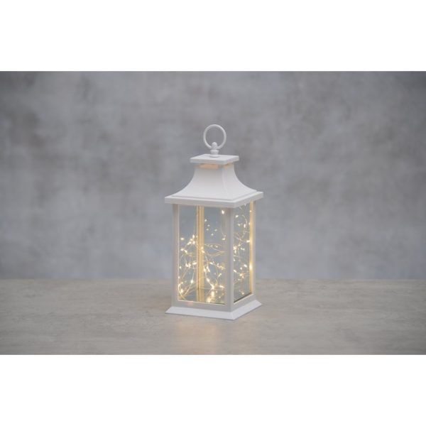 Finnlumor lanterne m/deco lys hvit 40led