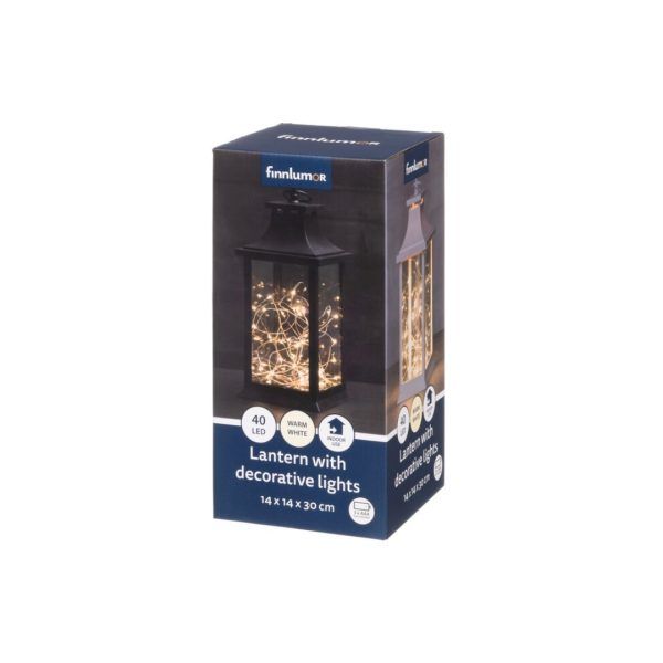 Finnlumor lanterne m/deco lys hvit 40led - Bilde 4