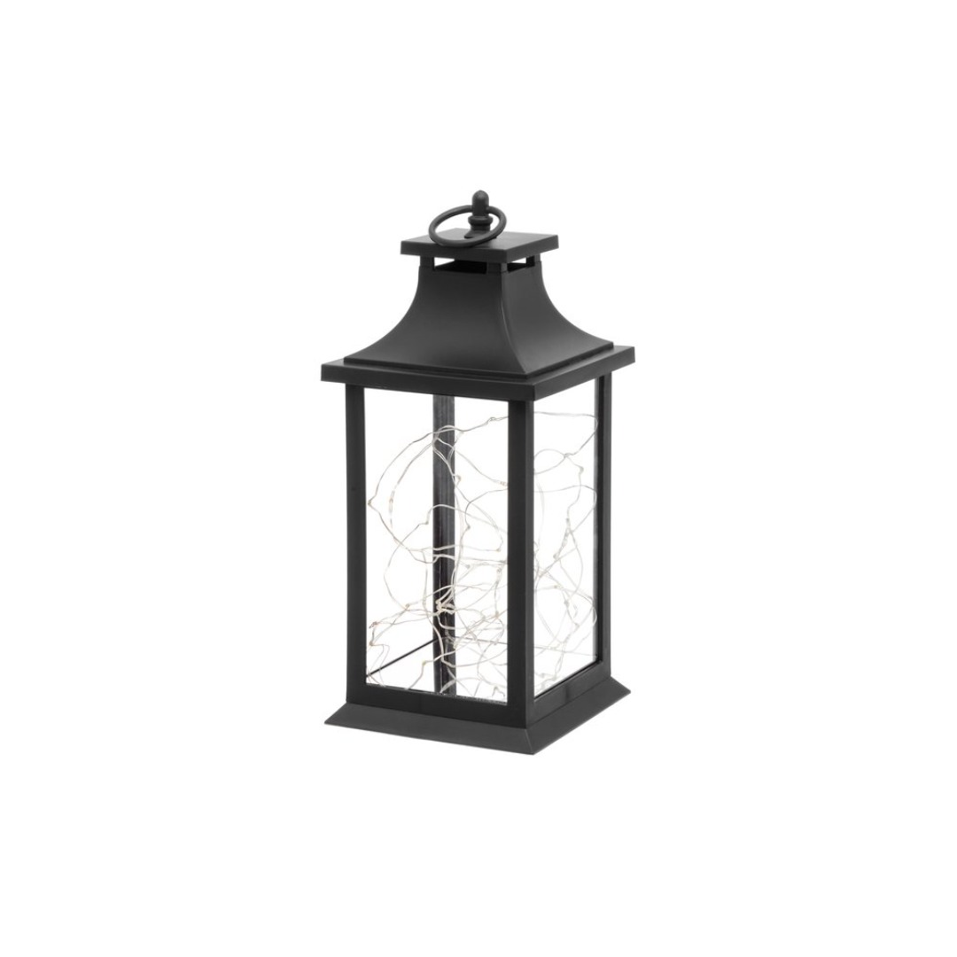 Finnlumor lanterne m/deco lys svart 40le