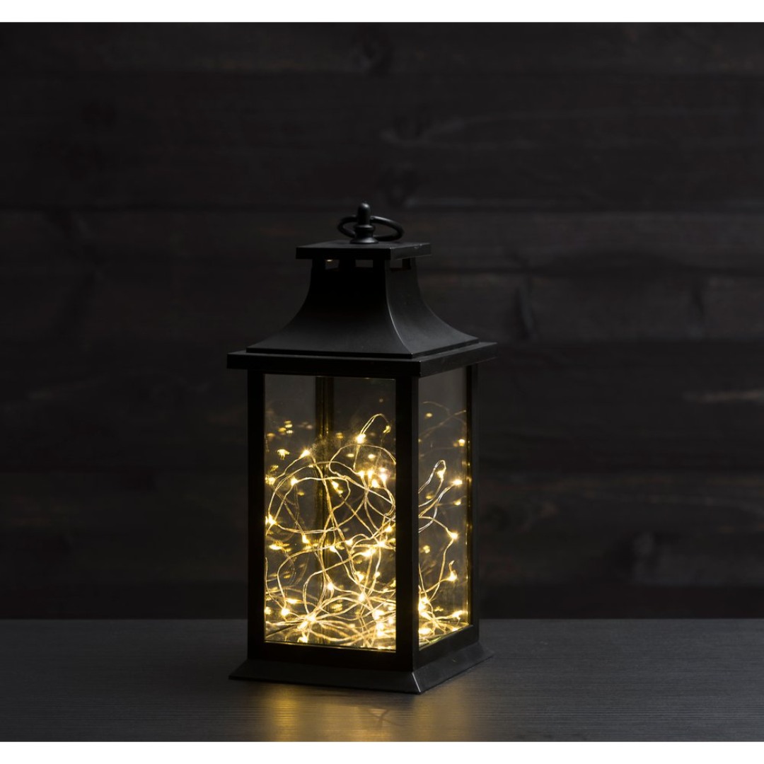 Finnlumor lanterne m/deco lys svart 40le - Bilde 3