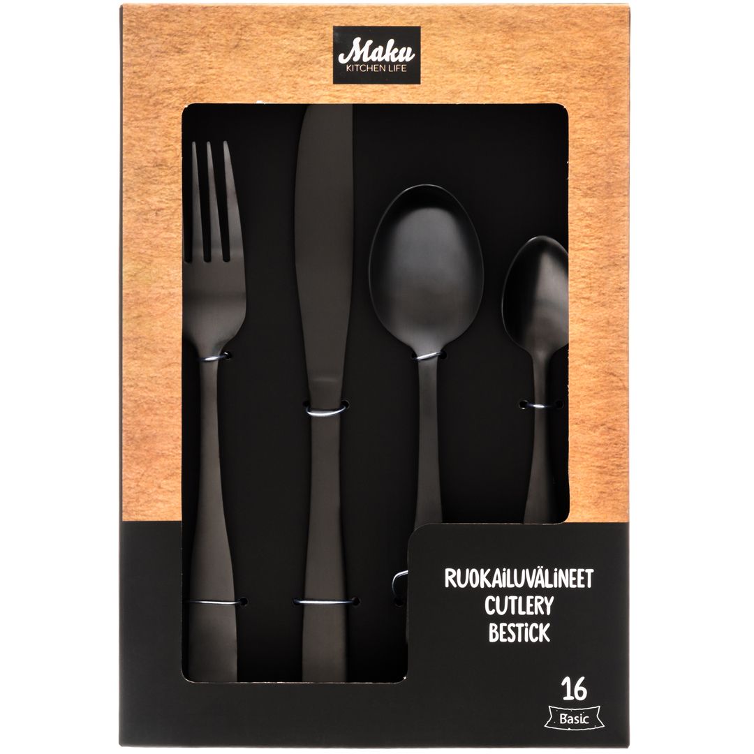 Maku basic bestikksett 16 deler sort - Bilde 2