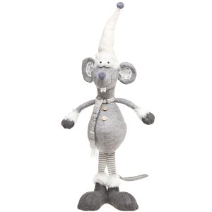 Winterseason mus med hvit hatt 82cm