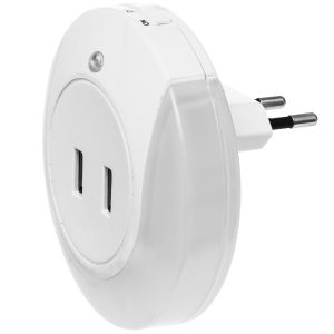 Tarmo nattlys med 2 x usb porter