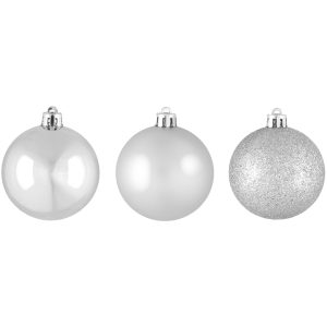 Winteria juletre kule  6 cm 9pk sølv