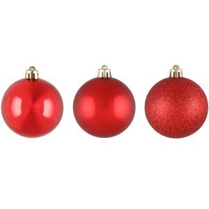 Winteria juletre kule 6 cm 9pk rød