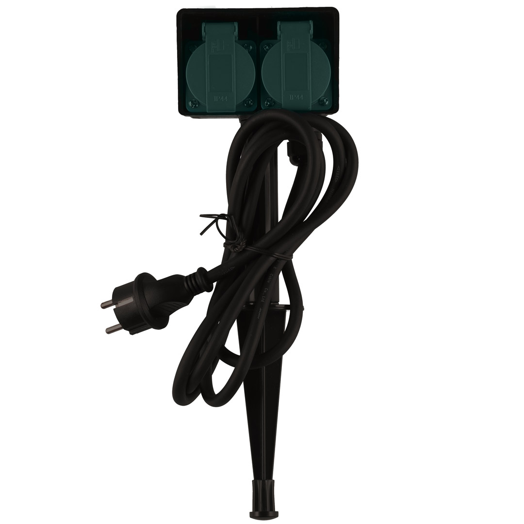 Tarmo hagekontakt 2-veis 2 m 3x1,5 ip44 - Bilde 3