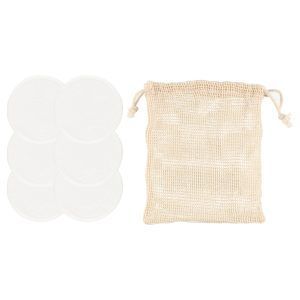 Mineas bambus ansiktsputer 6 stk hvit