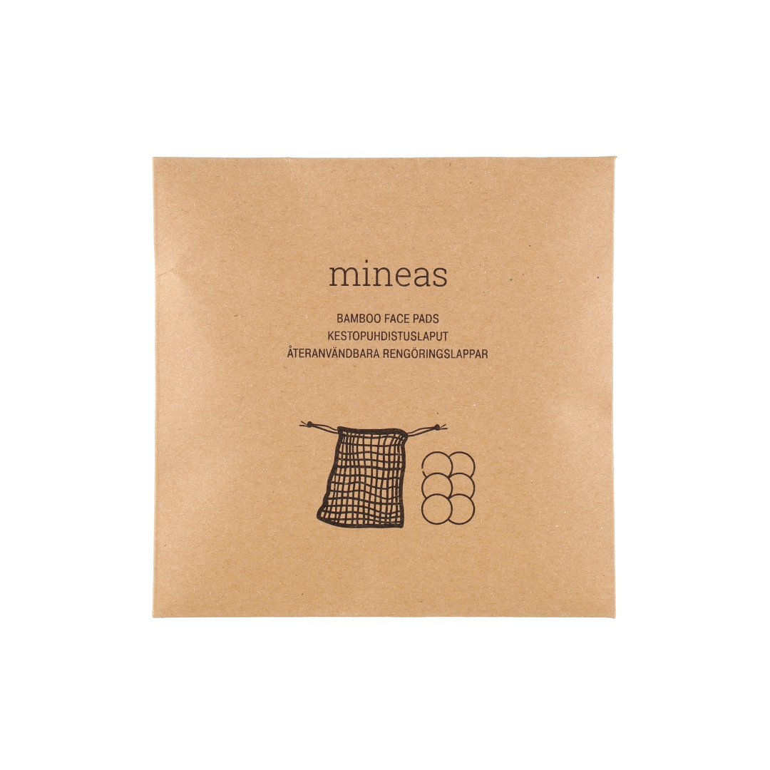 Mineas bambus ansiktsputer 6 stk hvit - Bilde 4