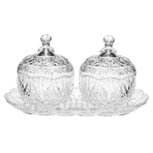 Winteria glasskrukker med brett