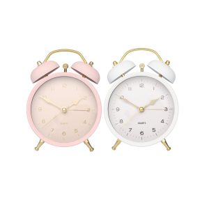 4living vekkerklokke hvitt/lys rosa
