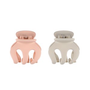 Mineas haiclaws sett med 2 rosa og perle