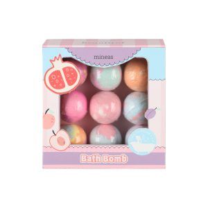 Mineas bath bombesett 9 stk flerfarget
