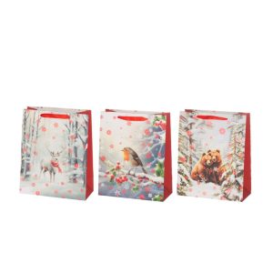 Winteria gavepose vinter i skog 26x32x12