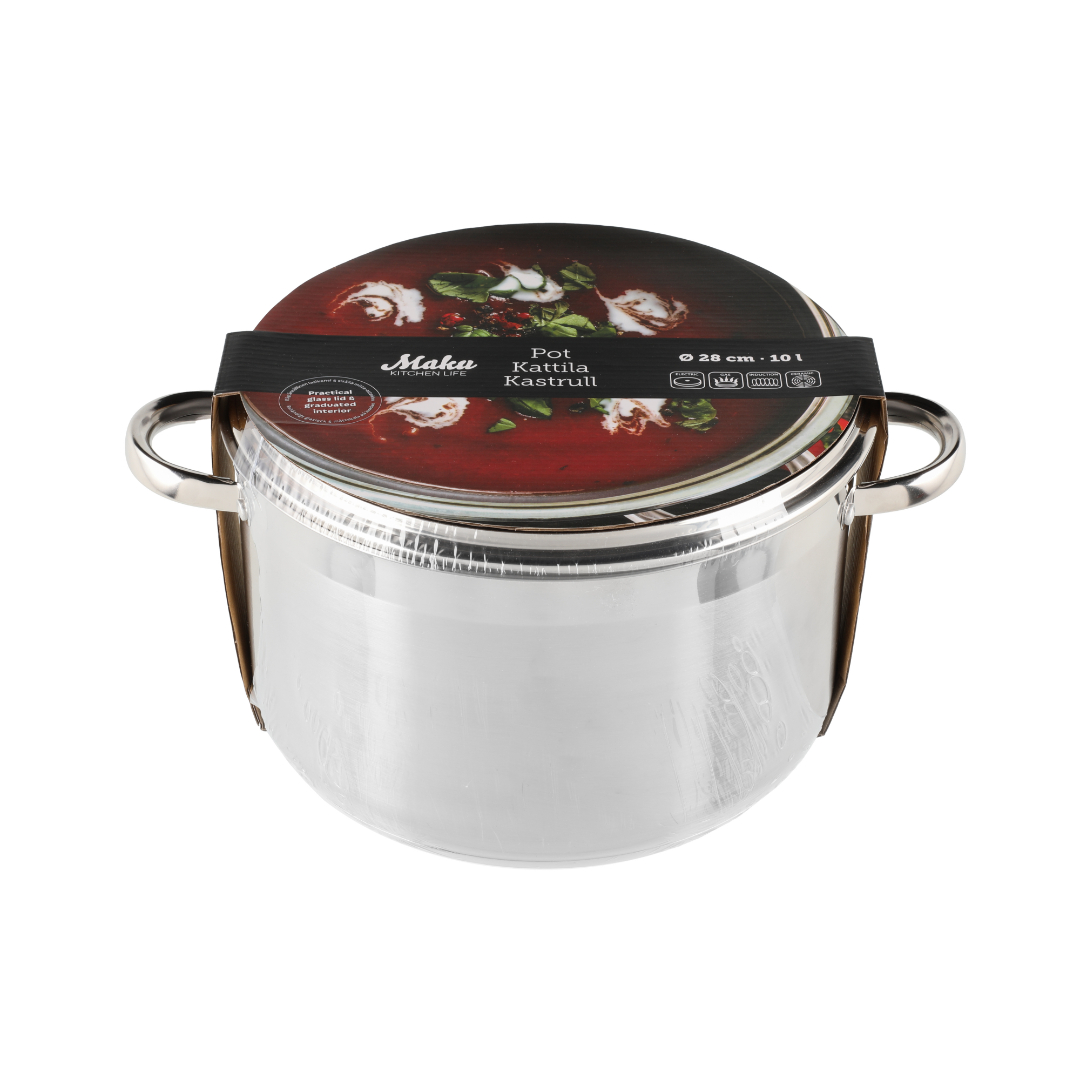 Maku basic gryte med glasslokk rustfritt - Bilde 3