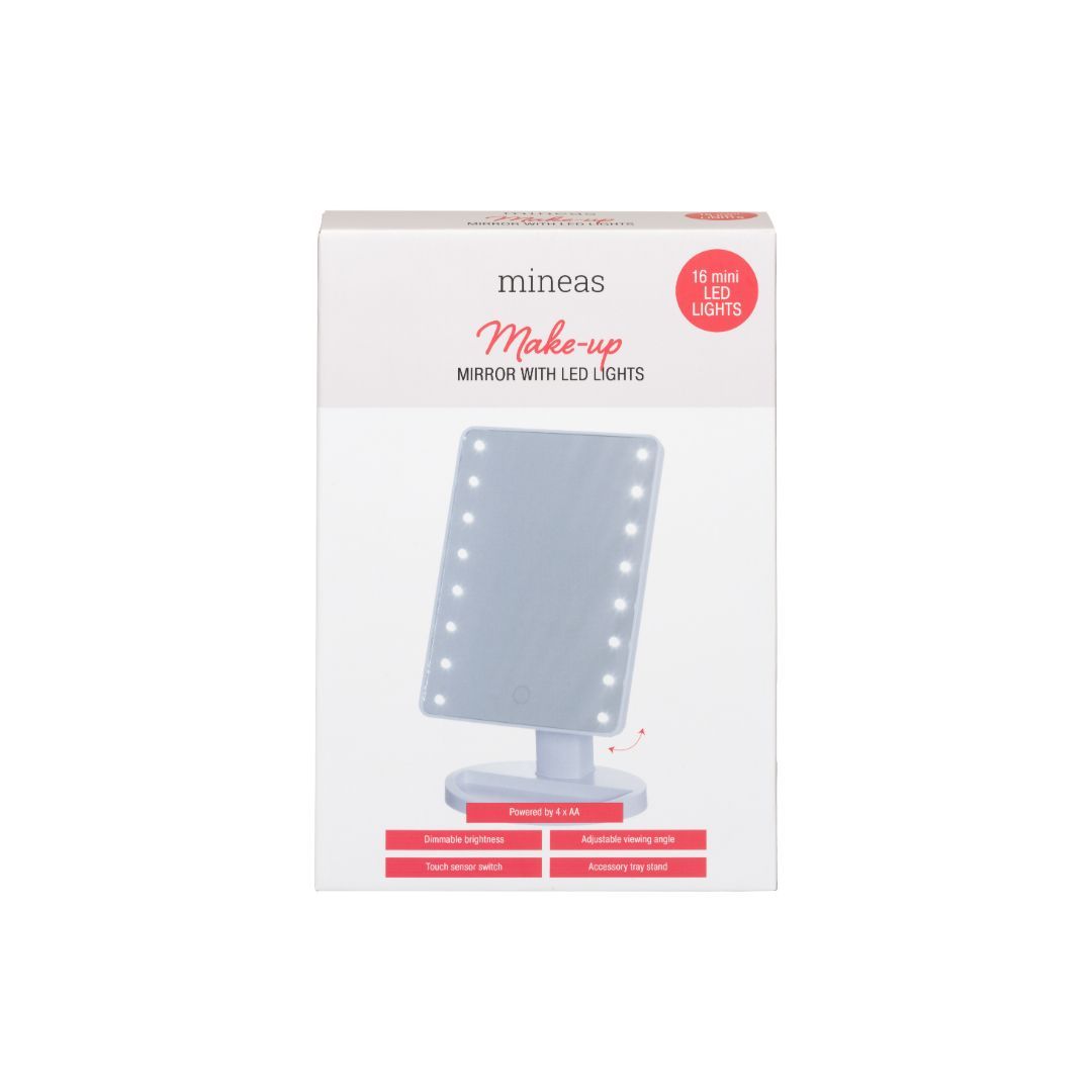 Mineas sminkespeil med led-lys hvit - Bilde 2