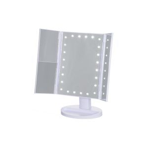 Mineas sminkespeil med led-lys hvit