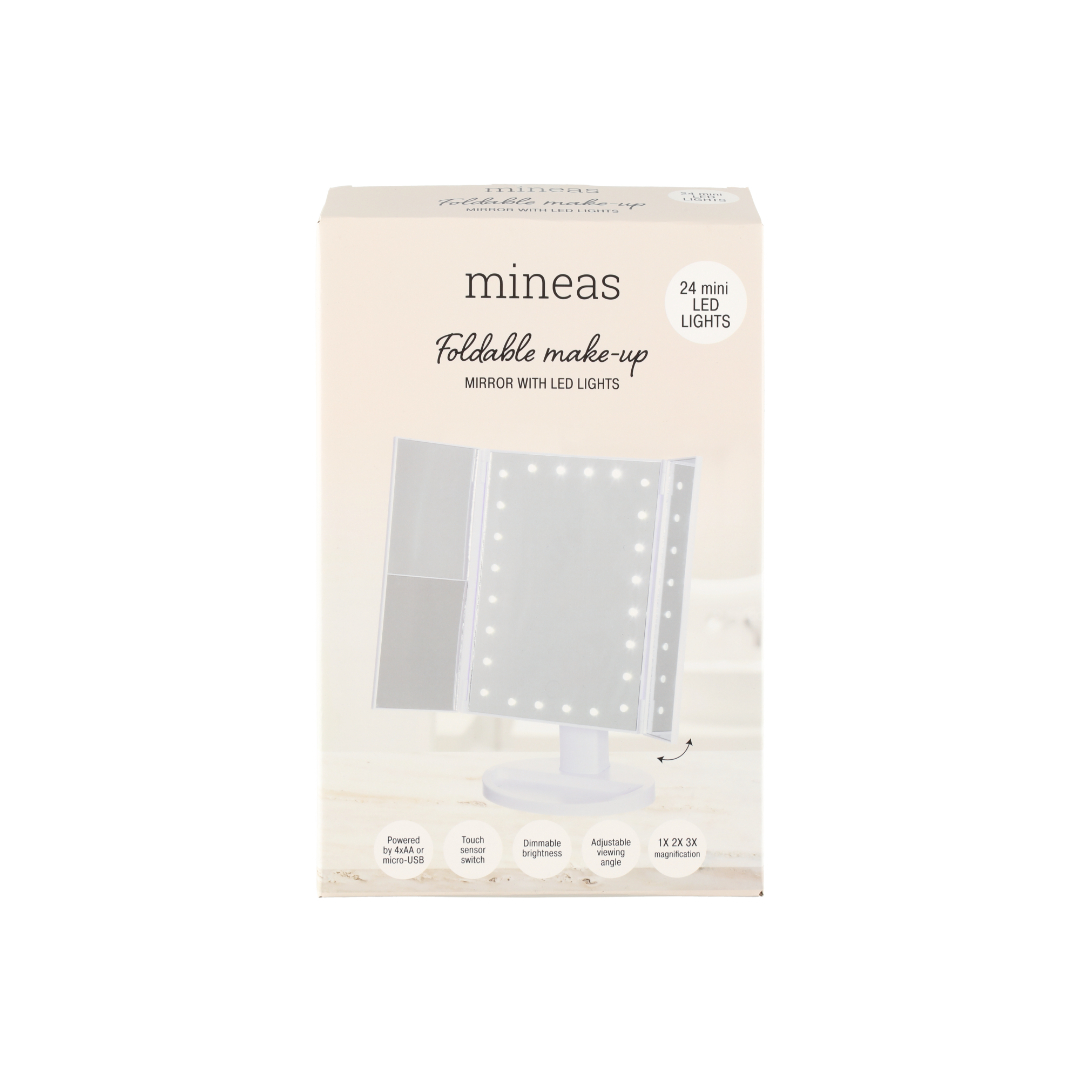 Mineas sminkespeil med led-lys hvit - Bilde 2