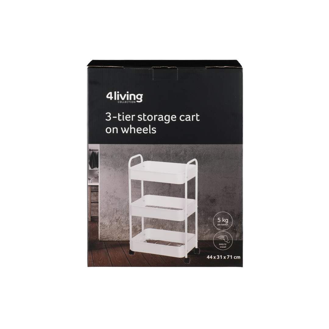4living oppbevaringsvogn 3-hyller med hj - Bilde 2