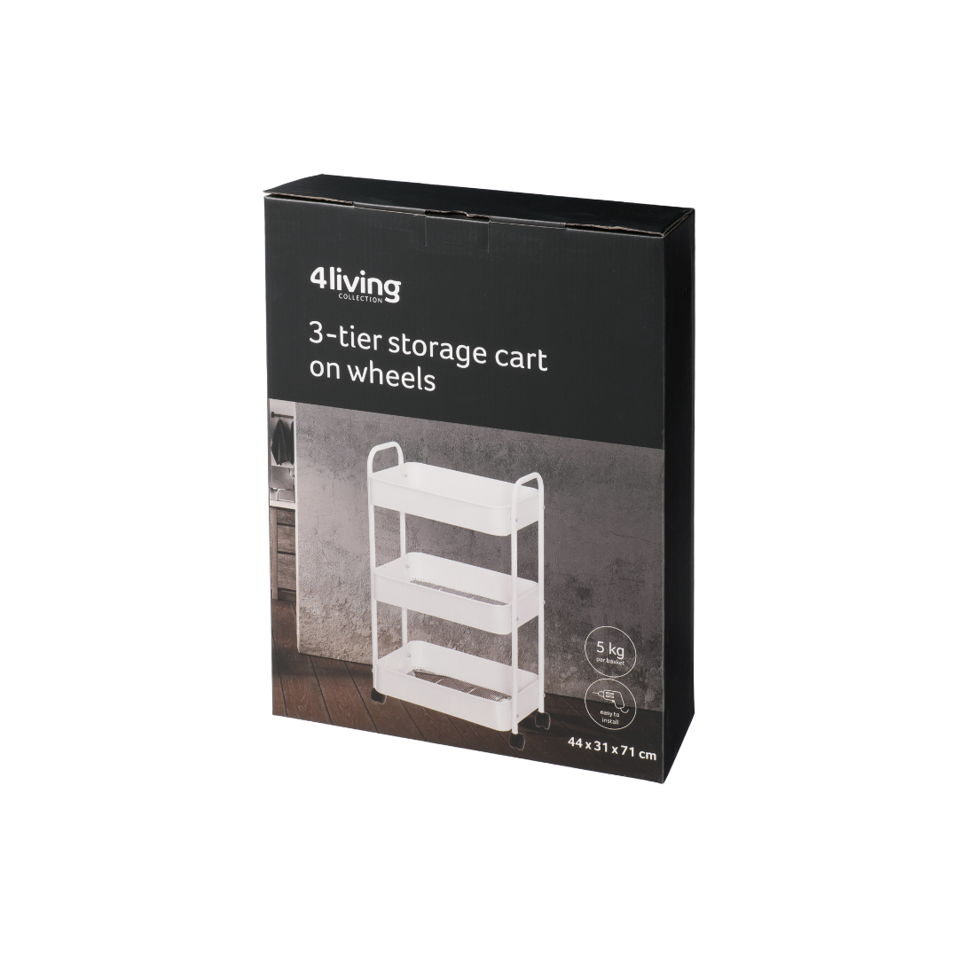 4living oppbevaringsvogn 3-hyller med hj - Bilde 3