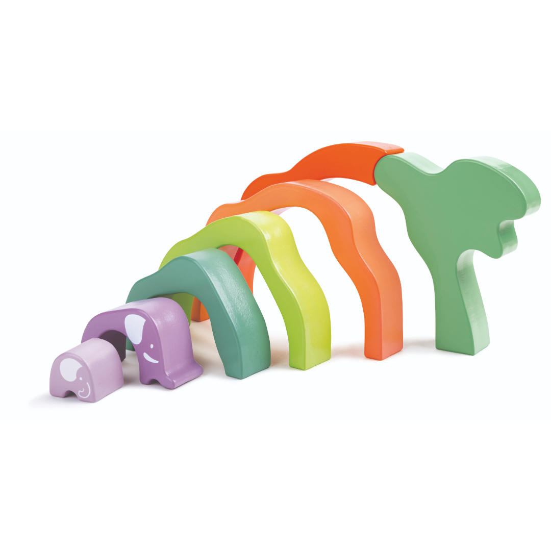 Hape safari elephant stacking blocks - Bilde 2