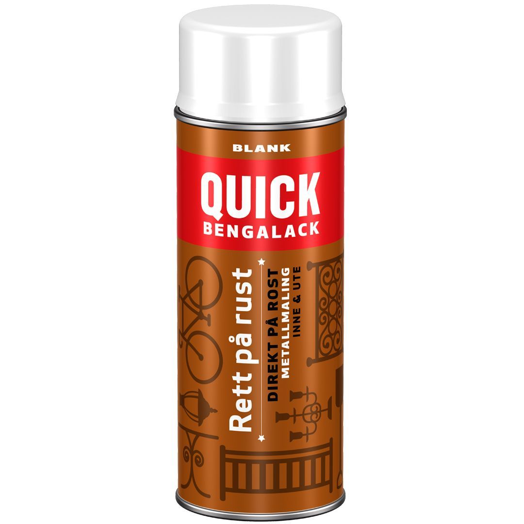Quick rett på rust spray hvit blank