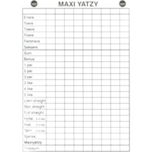 Maxi yatzy blokk