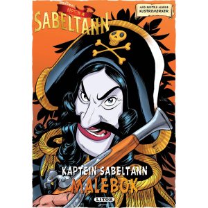 Malebok kaptein sabeltann med klistremer