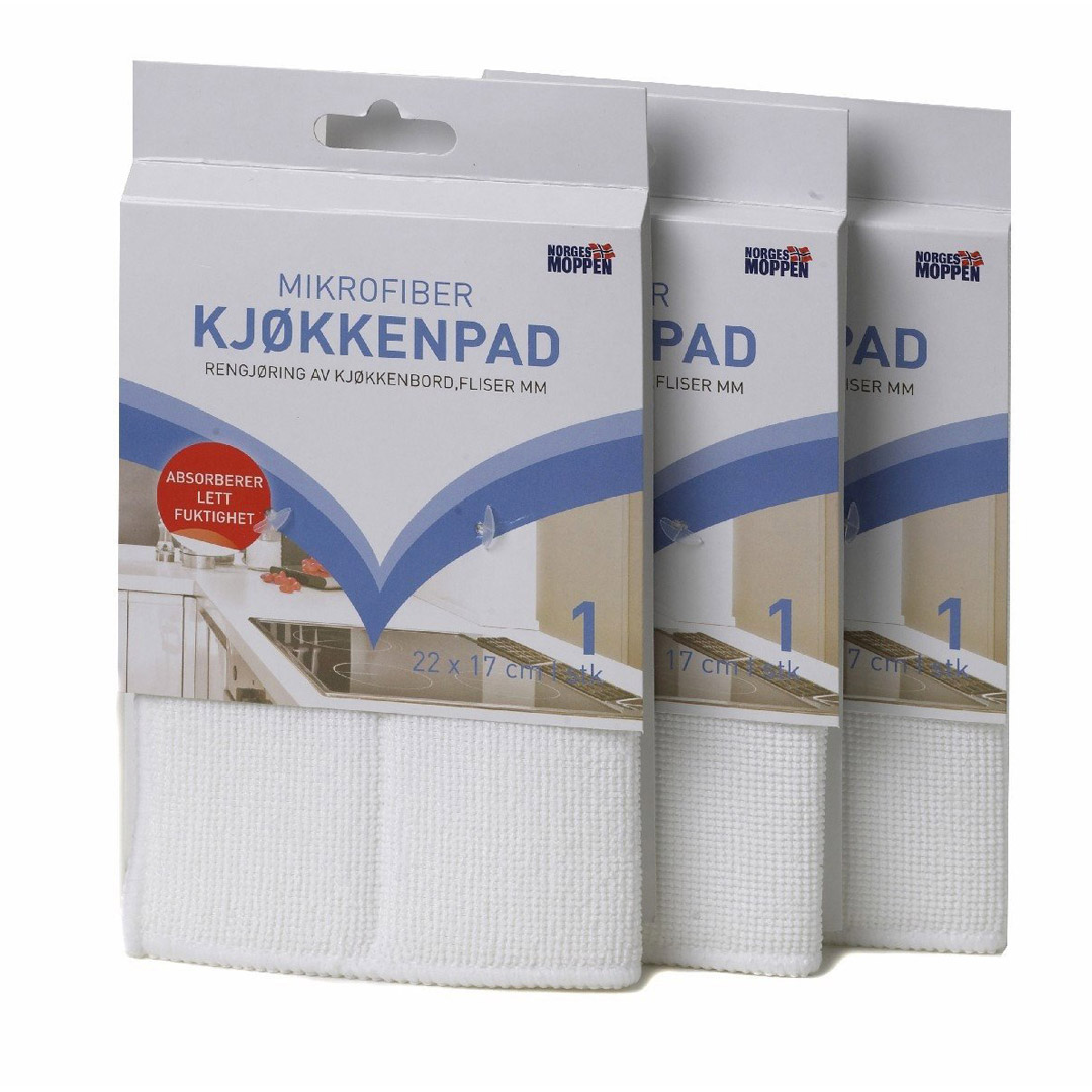 Mikrofiber pad kjøkken 17*22 cm hvit