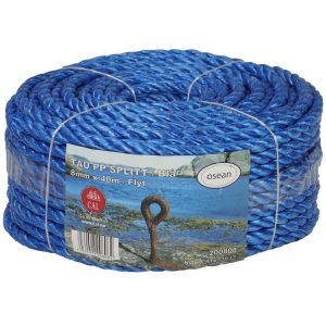 Flytetau pp splitt 8mm 40m blå
