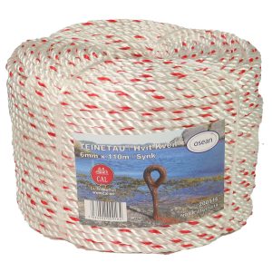 Teinetau 6mm hvit - kveil 110m