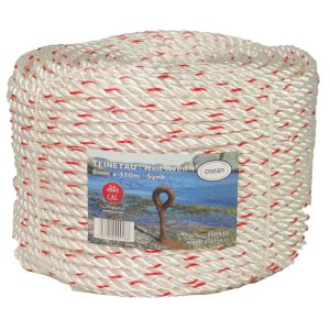 Teinetau 8mm hvit - kveil 110m