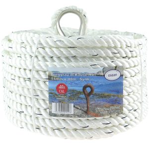 Dreggtau med kause 14mm 40m