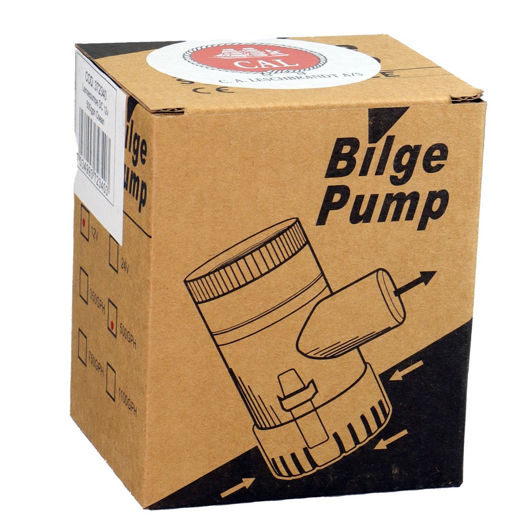 Lensepumpe dc 12v 500gph osean for 19mm - Bilde 2