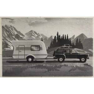 Dørmatte camping 45x70cm grå