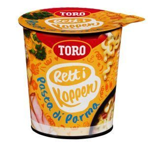 Toro rett i koppen pasta di parma