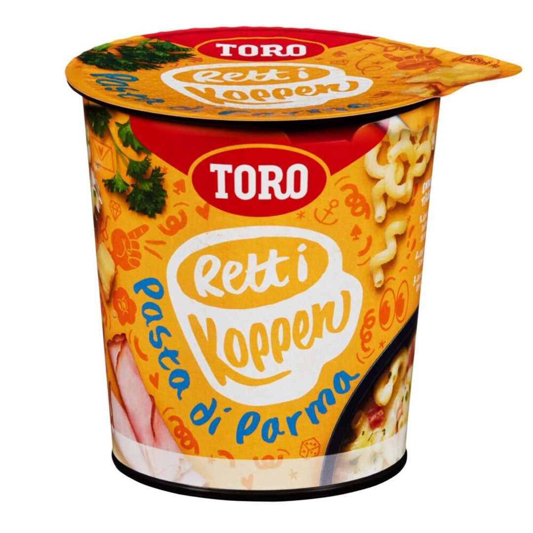 Toro rett i koppen pasta di parma