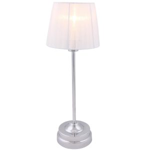 Cadiz bordlampe 42cm krom med hvit skjer