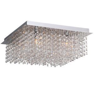 Livorno taklampe 38x38 cm krystall og kr