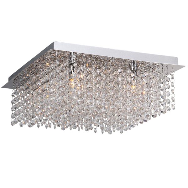Livorno taklampe 38x38 cm krystall og kr