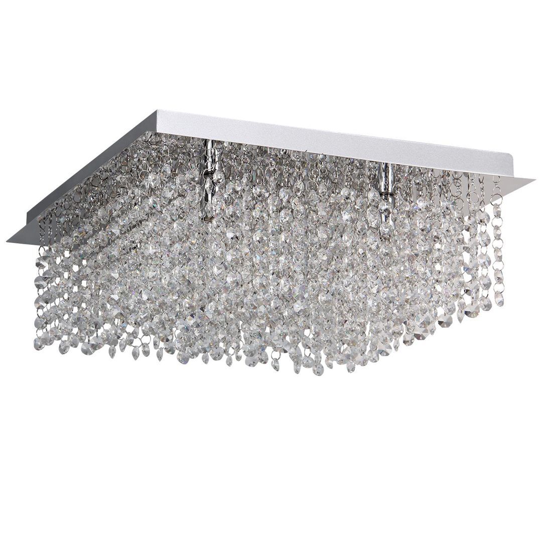 Livorno taklampe 38x38 cm krystall og kr - Bilde 2