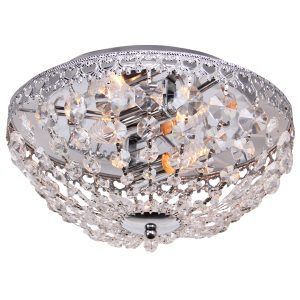 Ibiza taklampe 32 cm i krystall og krom