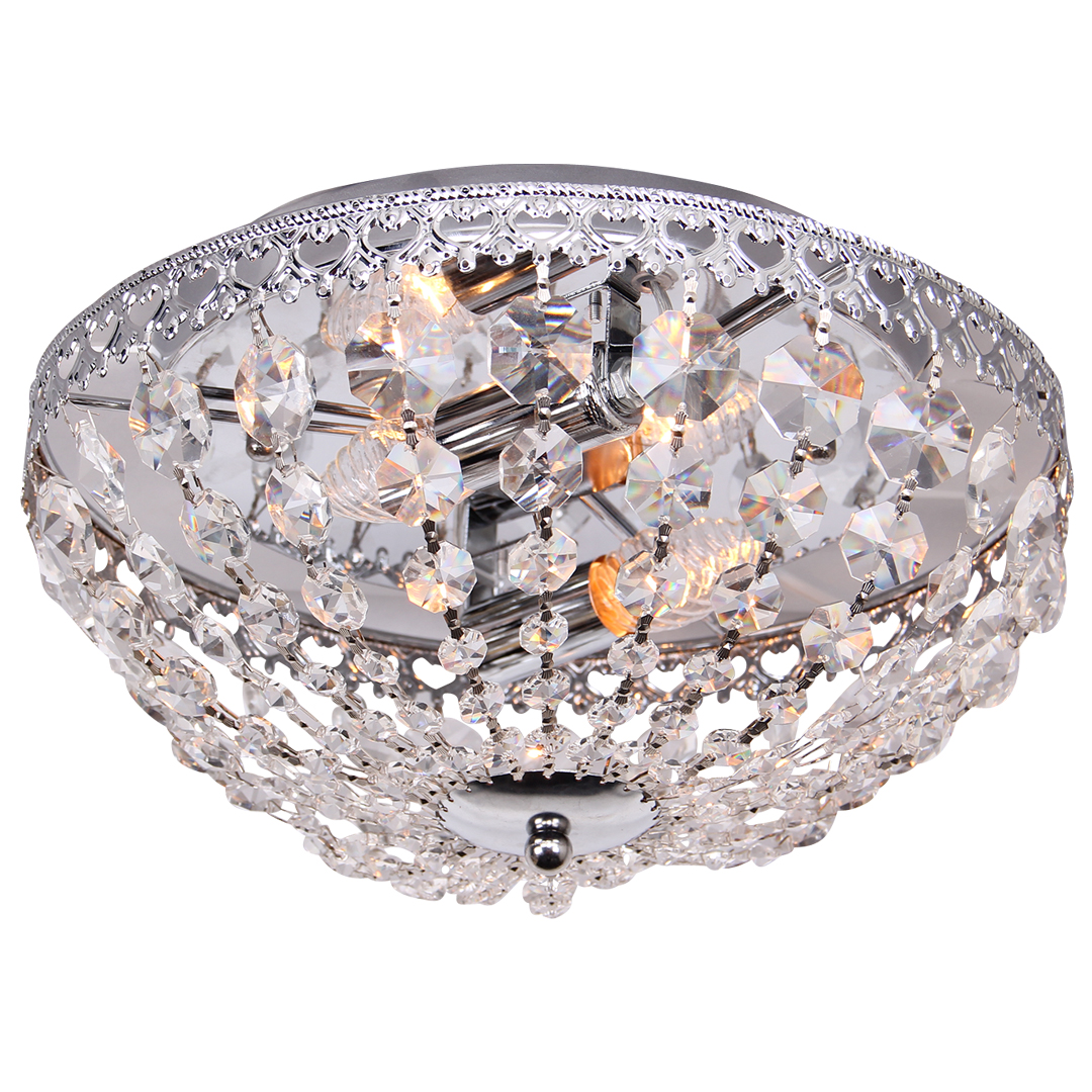 Ibiza taklampe 32 cm i krystall og krom