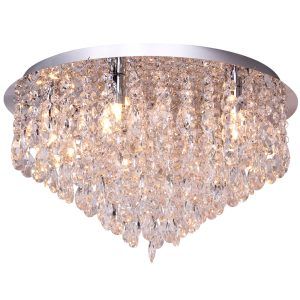 Kreta taklampe i krystall og krom