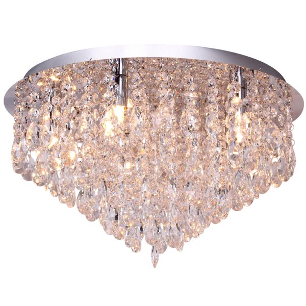 Kreta taklampe i krystall og krom