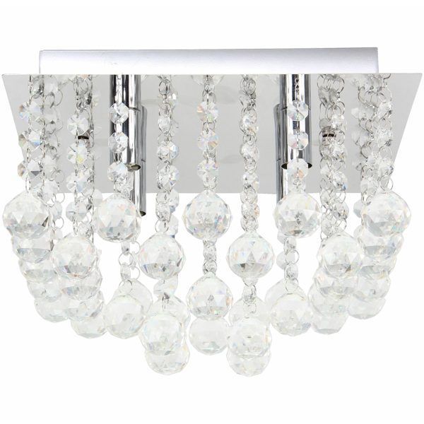 Merkur taklampe kvadrat krystall og krom - Bilde 2