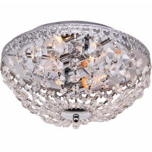 Ibiza taklampe 42 cm i krystall og krom