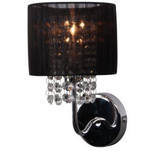 Vicenza vegglampe krom med sort skjerm